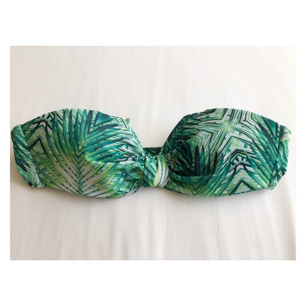 H&M Tropical Palm Leaf Green Bikini Top Size 4